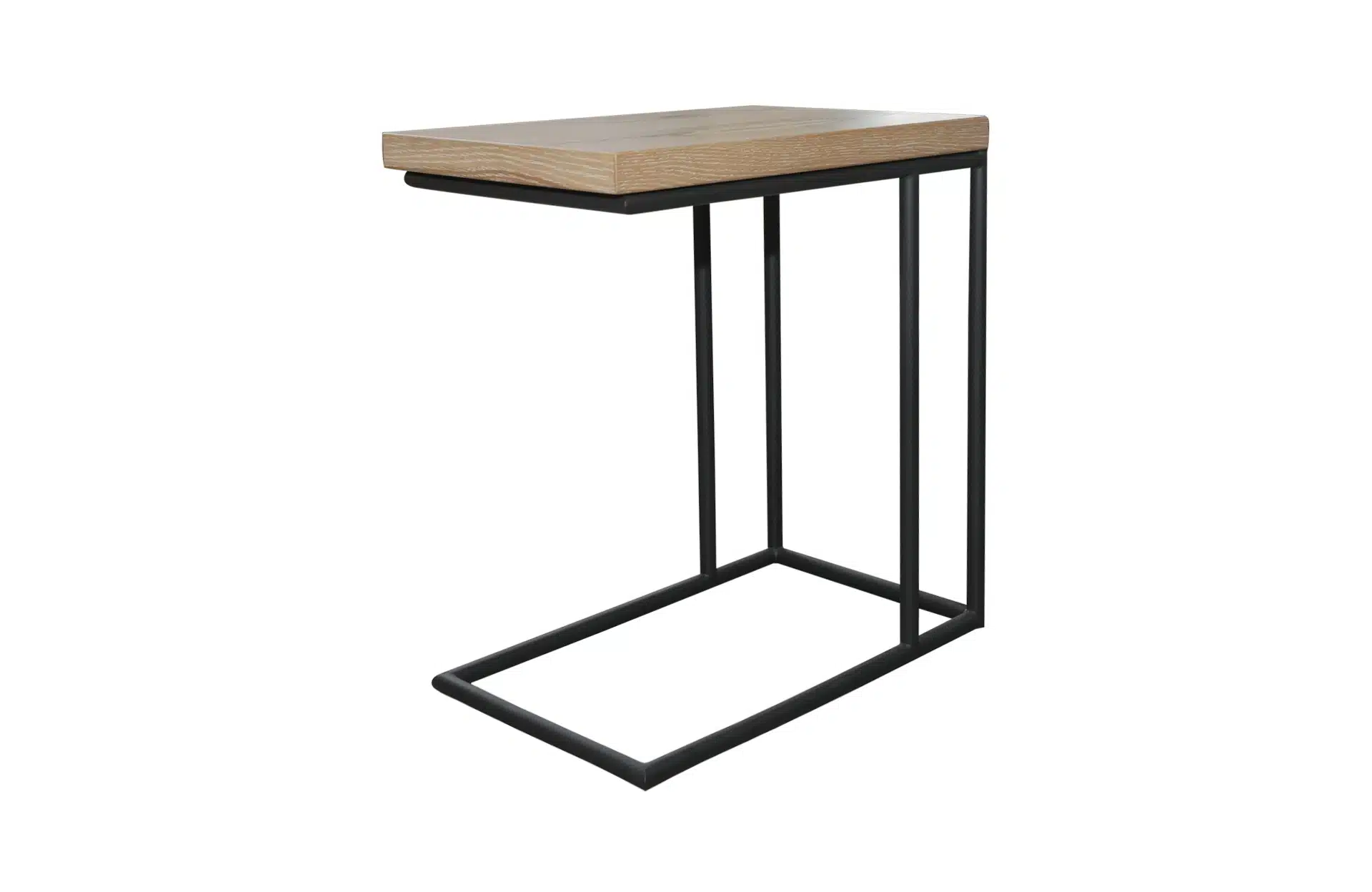 Home Decor Side Table Sullivan C Table with Iron Base Side/Front View