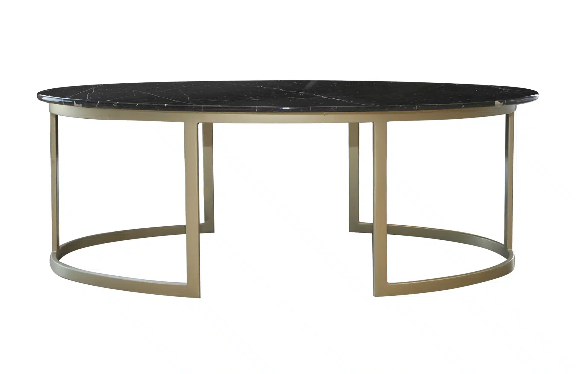 Home Decor Coffee Table Black Marble Front View