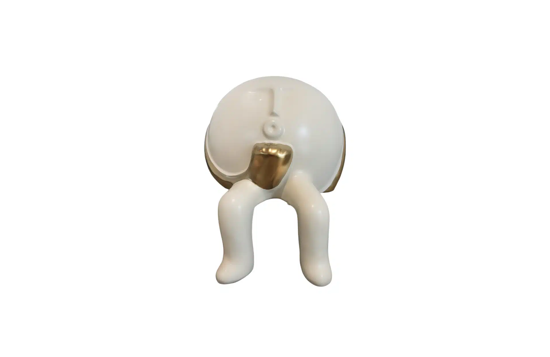 Home Decor Scluptures Ceramic Puffer with Long Legs FD-D24013 Front View