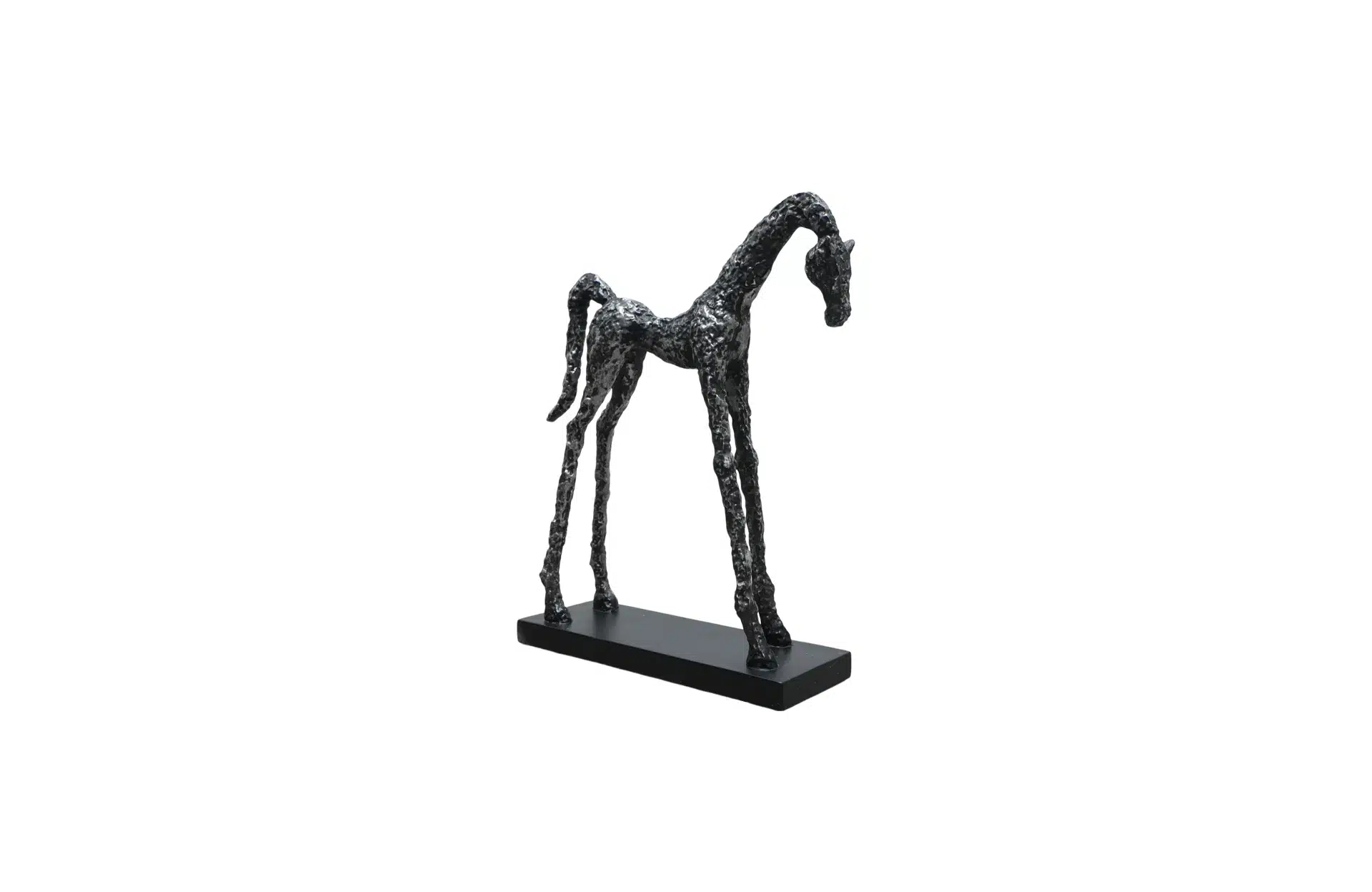 Home Decor Scluptures Resin Acient Sliver Horse B FC-SZ24051B Side/Front View