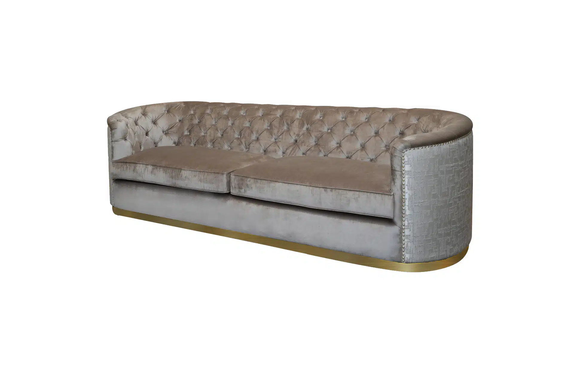 Home Decor Ursula Sofa SV 831 Otter FT13-JPO (with Stainless Gold) Side View