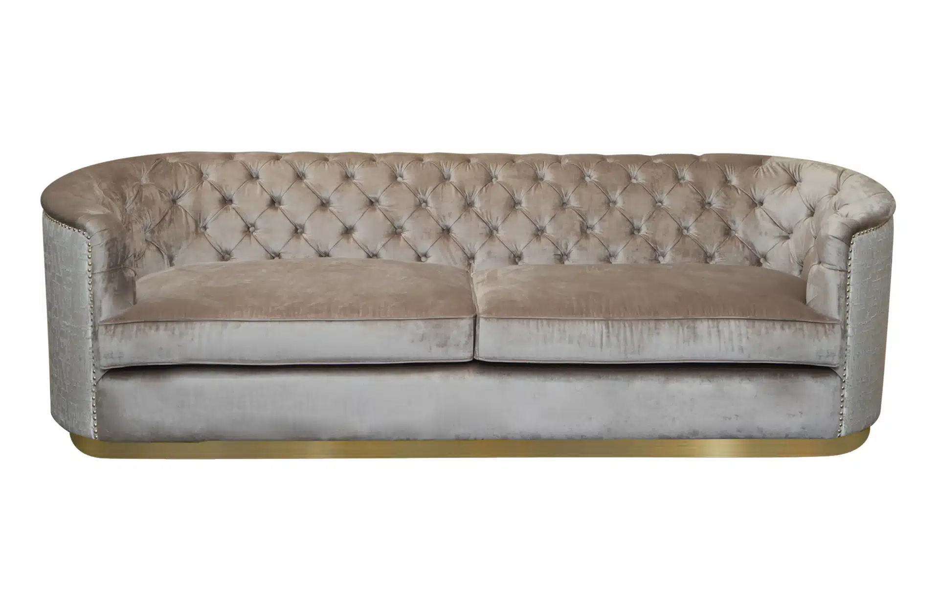 Home Decor Ursula Sofa SV 831 Otter FT13-JPO (with Stainless Gold) Front View