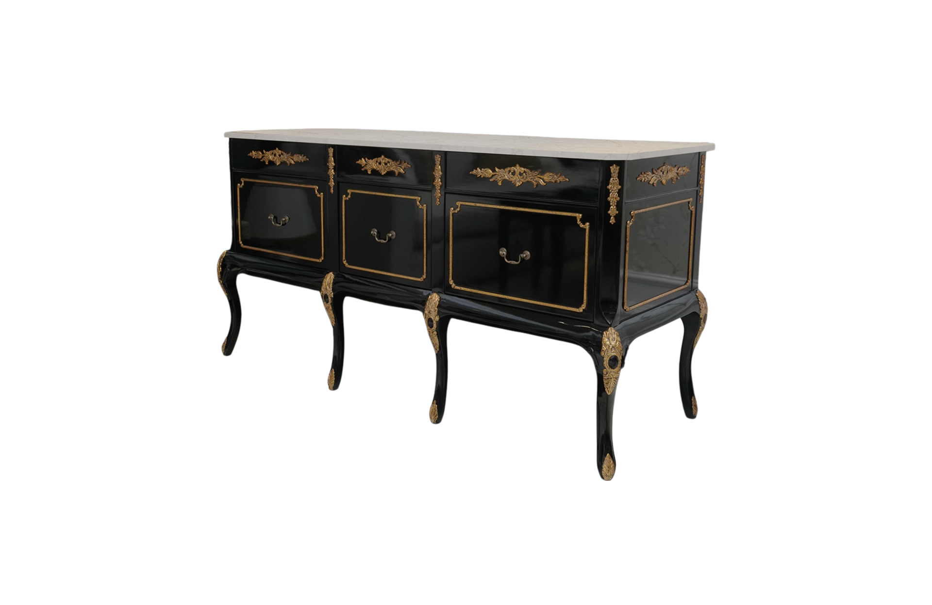 Home Decor Buffet/Sideboard Cabriole Vanity, Marble Top 35052 Side View