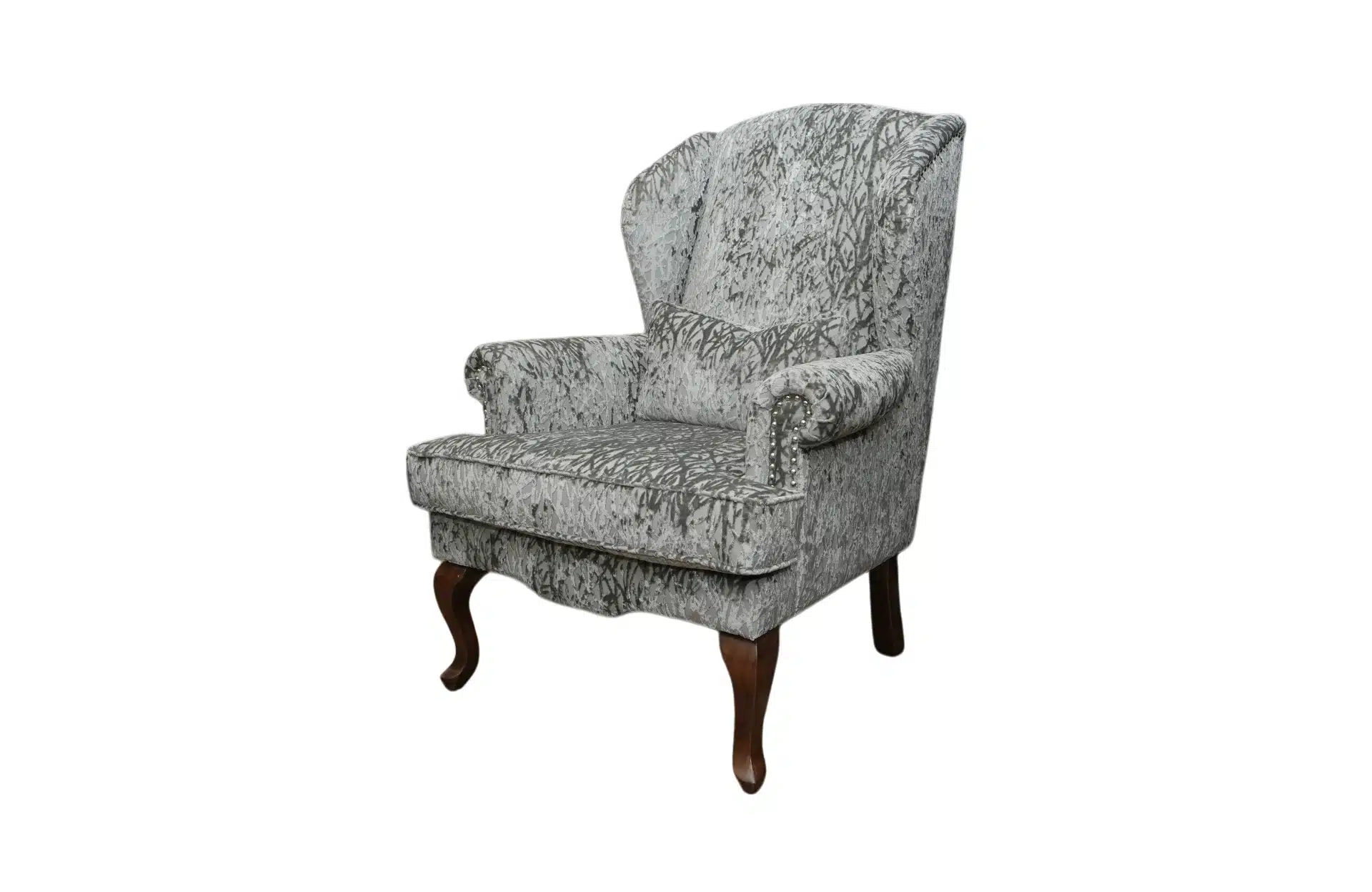 Home Decor Armchair Castaneda Wing Chair UV VF 0519-249 Grey Side View