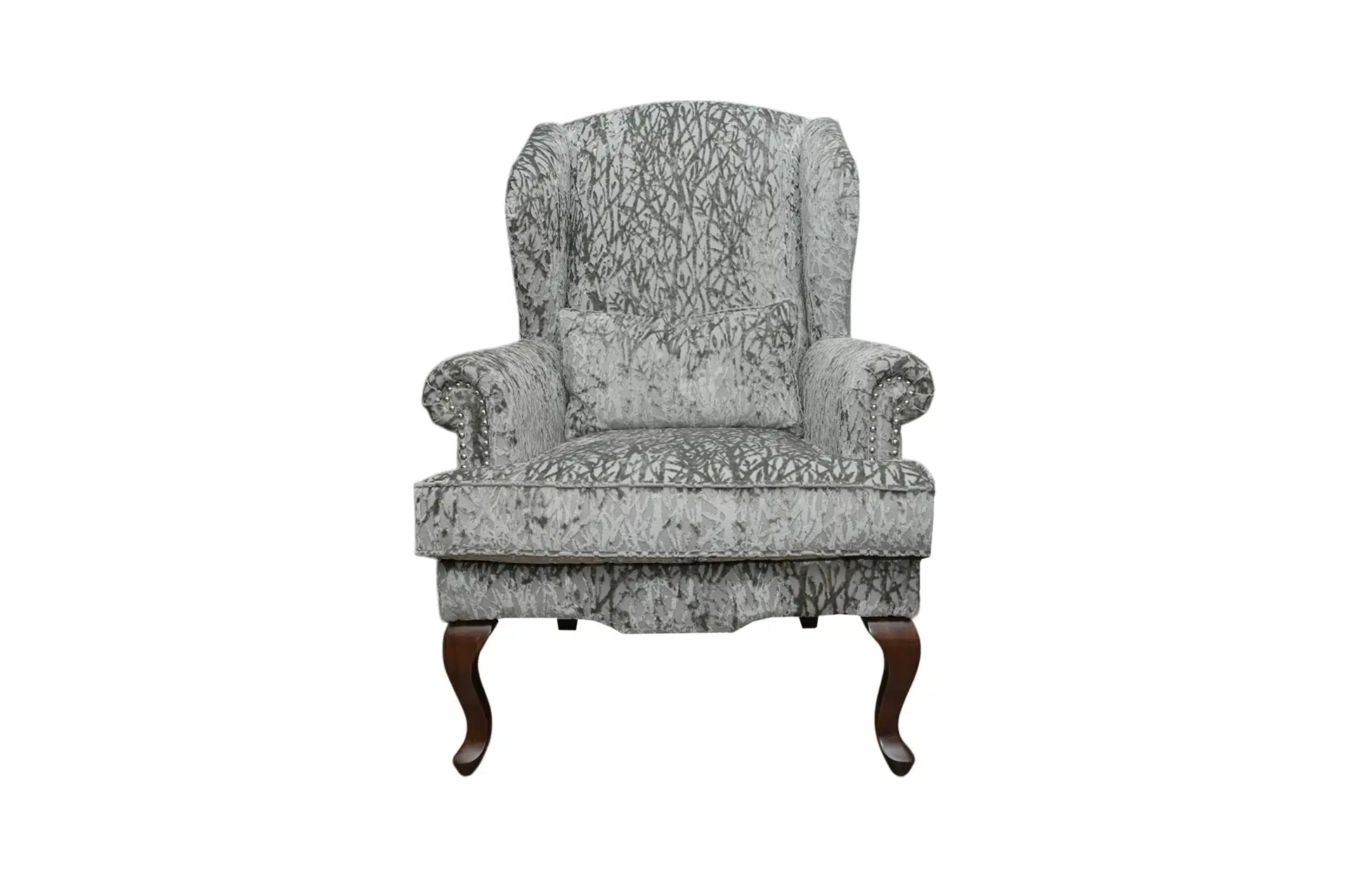 Home Decor Armchair Castaneda Wing Chair UV VF 0519-249 Grey Front View