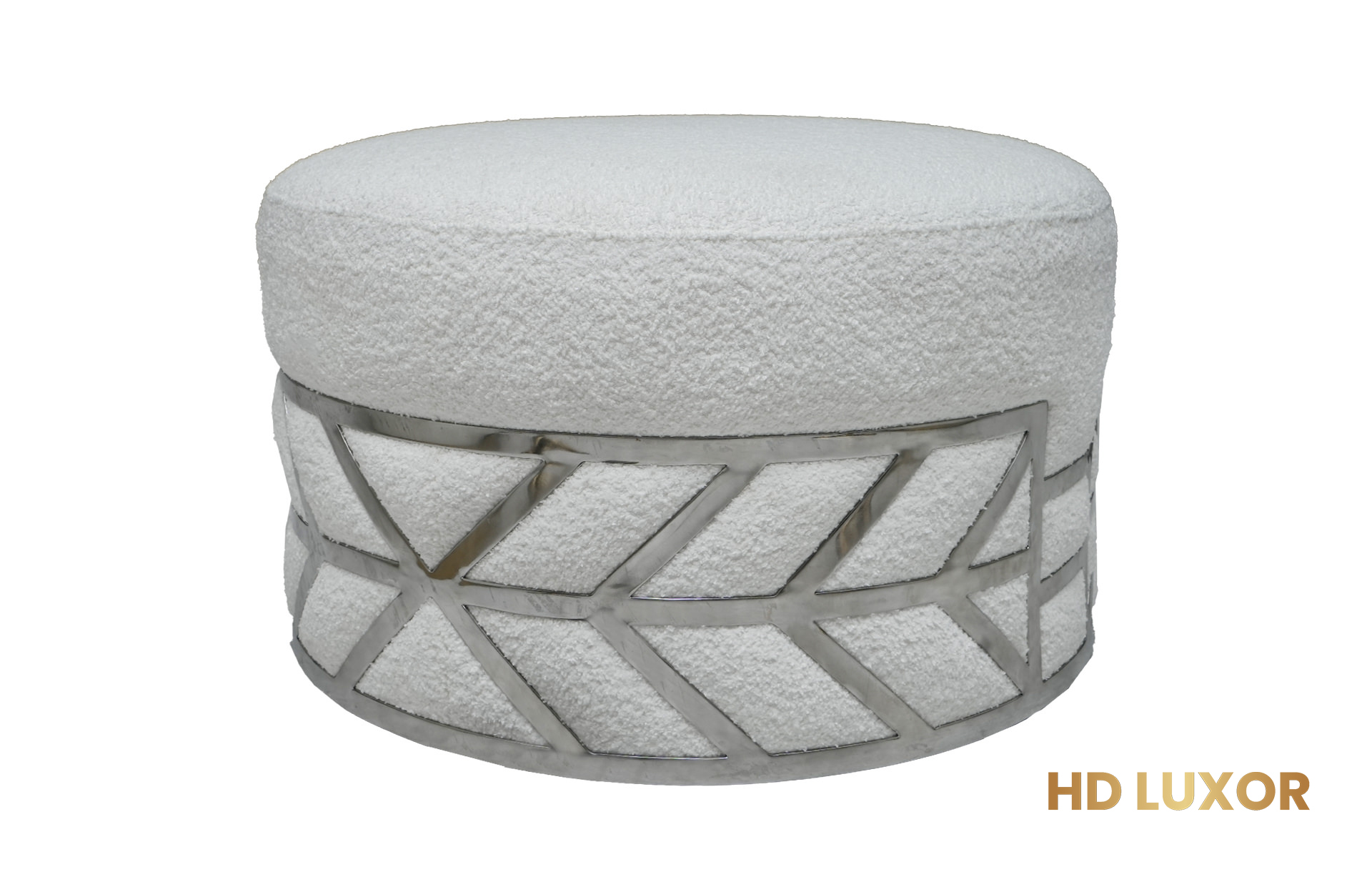 Home Decor Ottoman with Stainless MO-Snow Side View