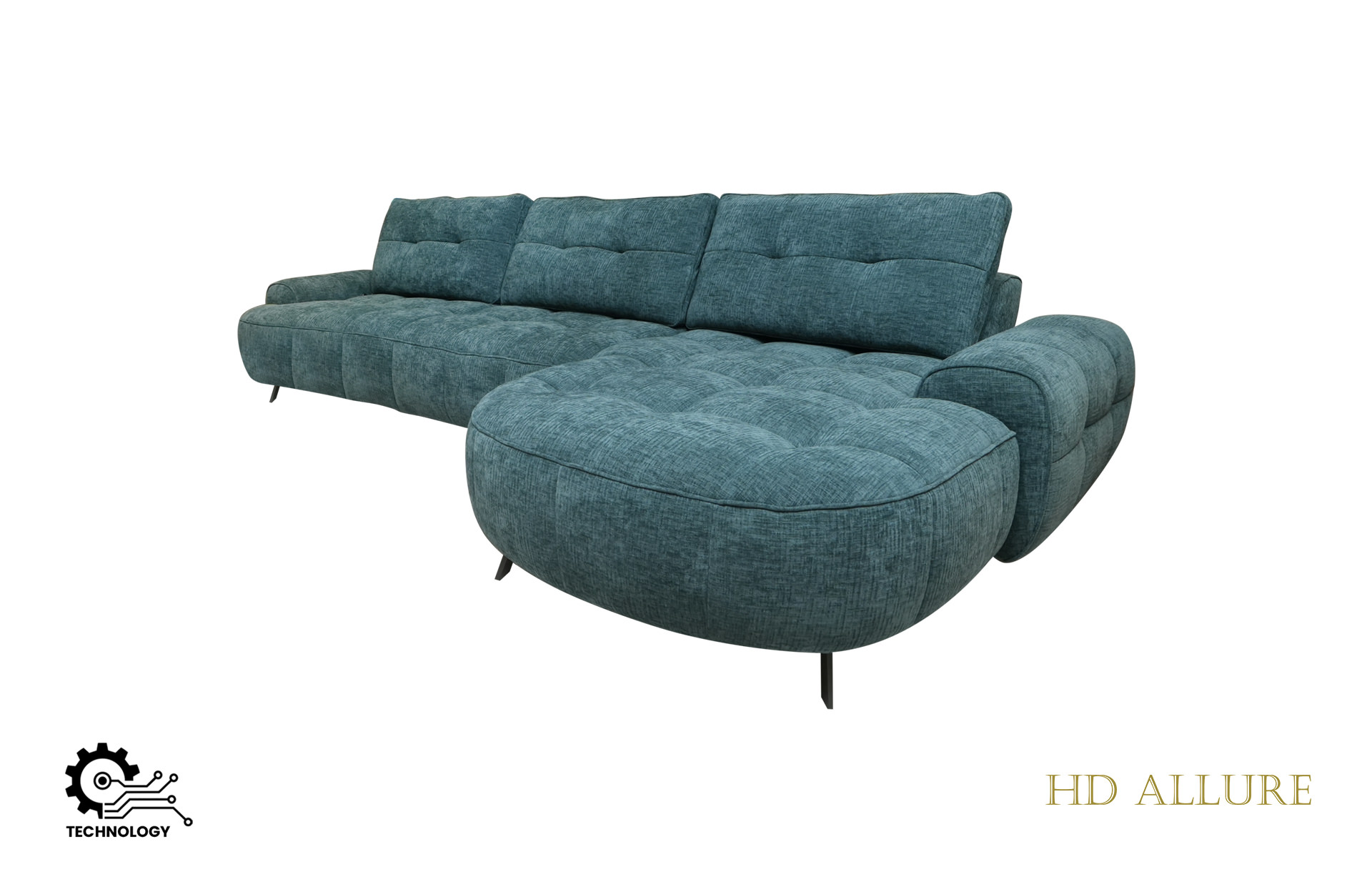 Home Decor Sectional & Corner Sofas Iseo Power L Sofa Teal Green Side View 1