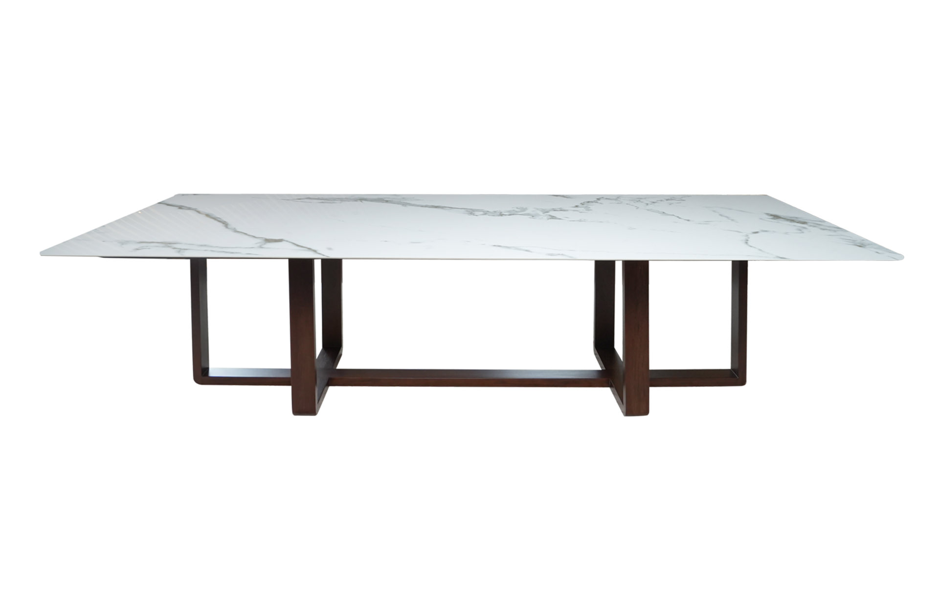 Home Decor Calacatta Classico Faux Marble Dining Table Front View