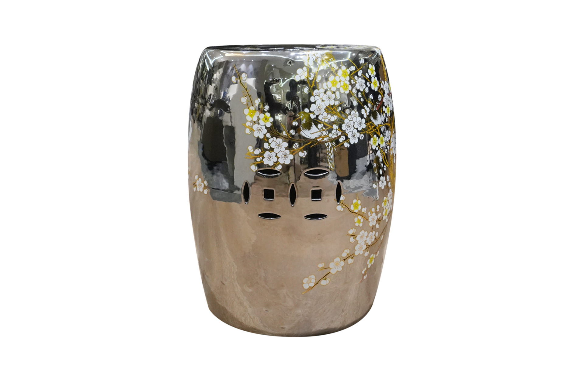 Home Decor Ceramic Stool V Design 75 Front View