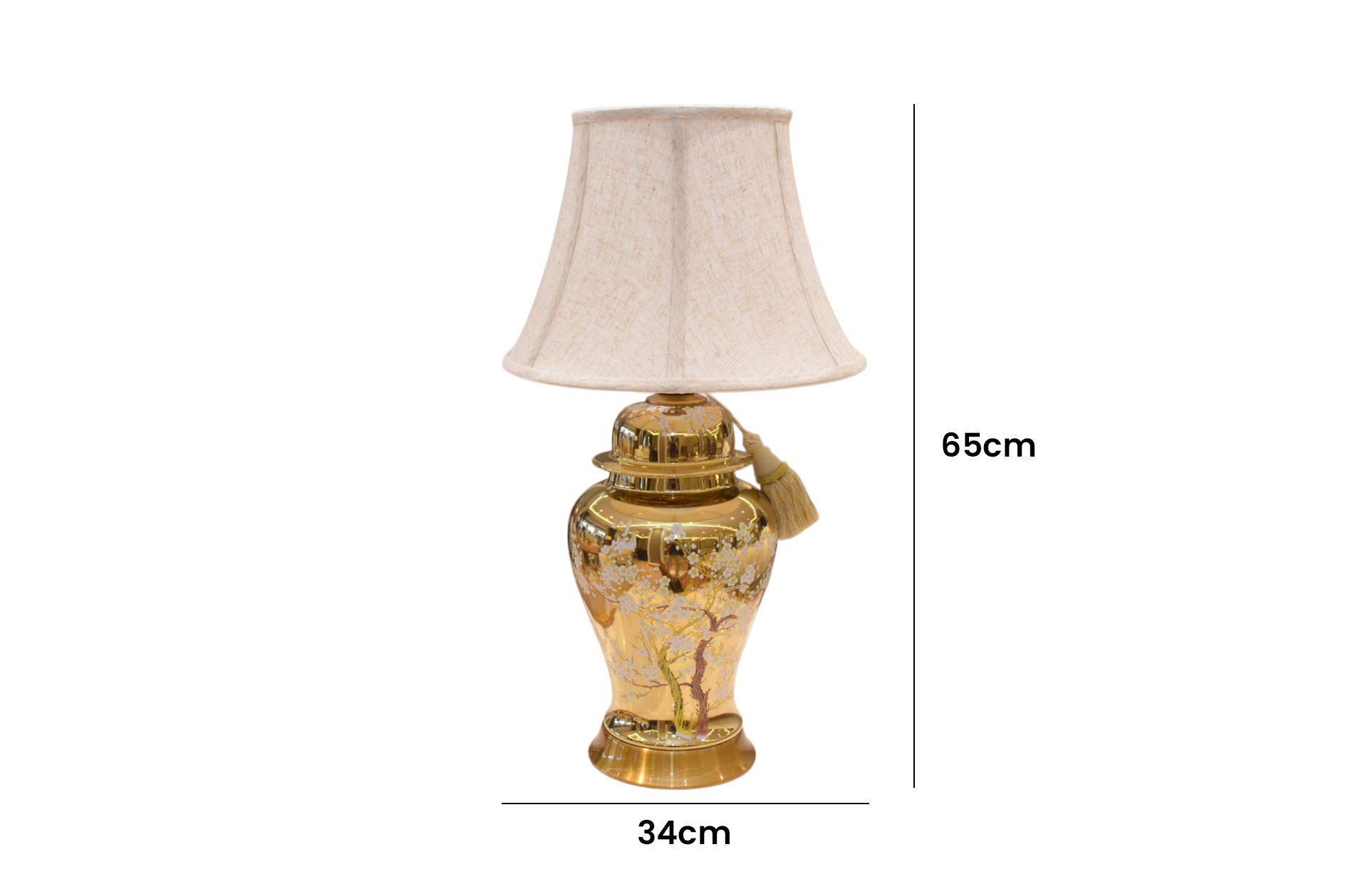 Home Decor Ceramic Table Lamp V Design 80 Size Front View