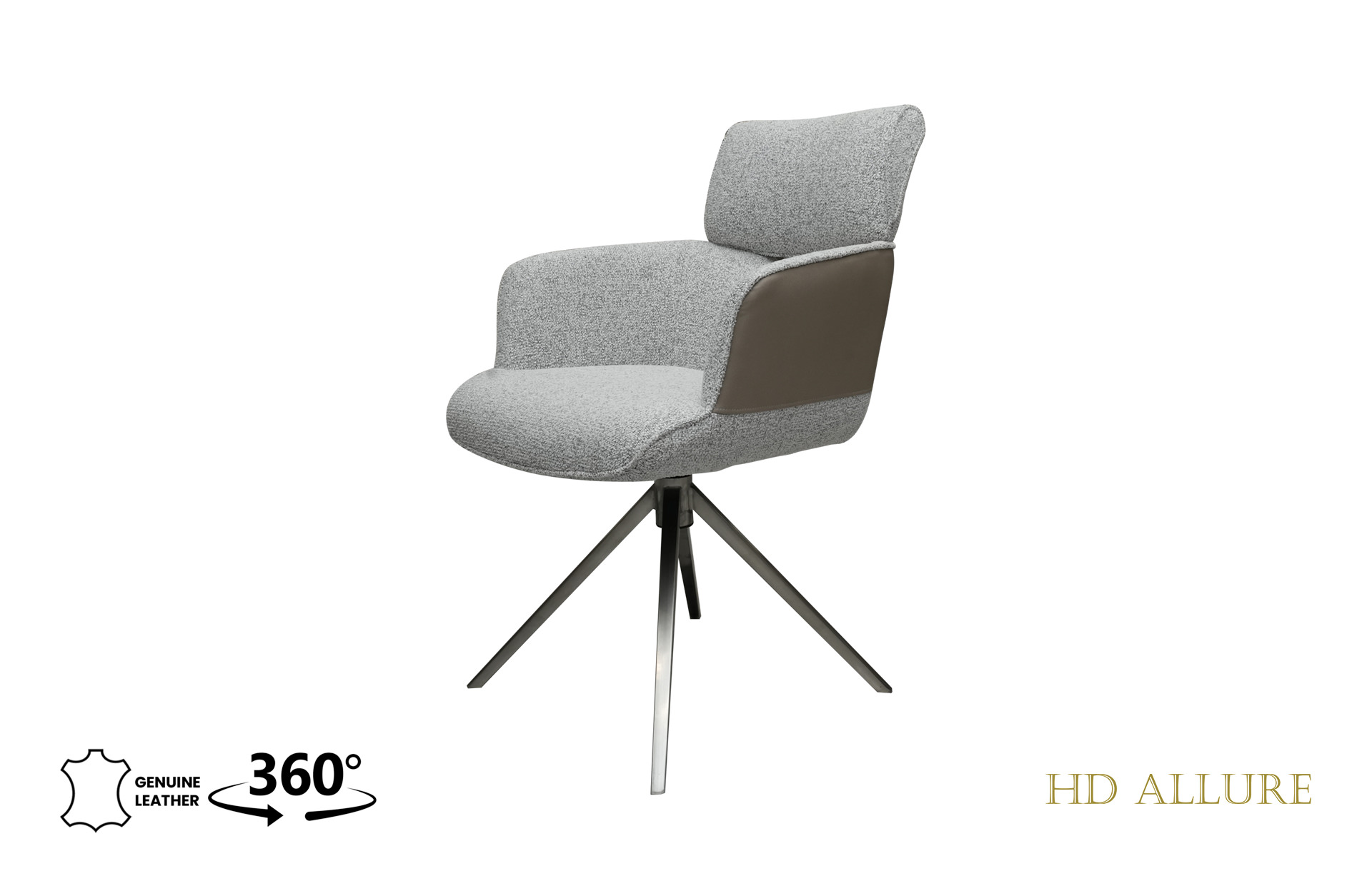 Home Decor Davis Swivel Dining Armchair Side View