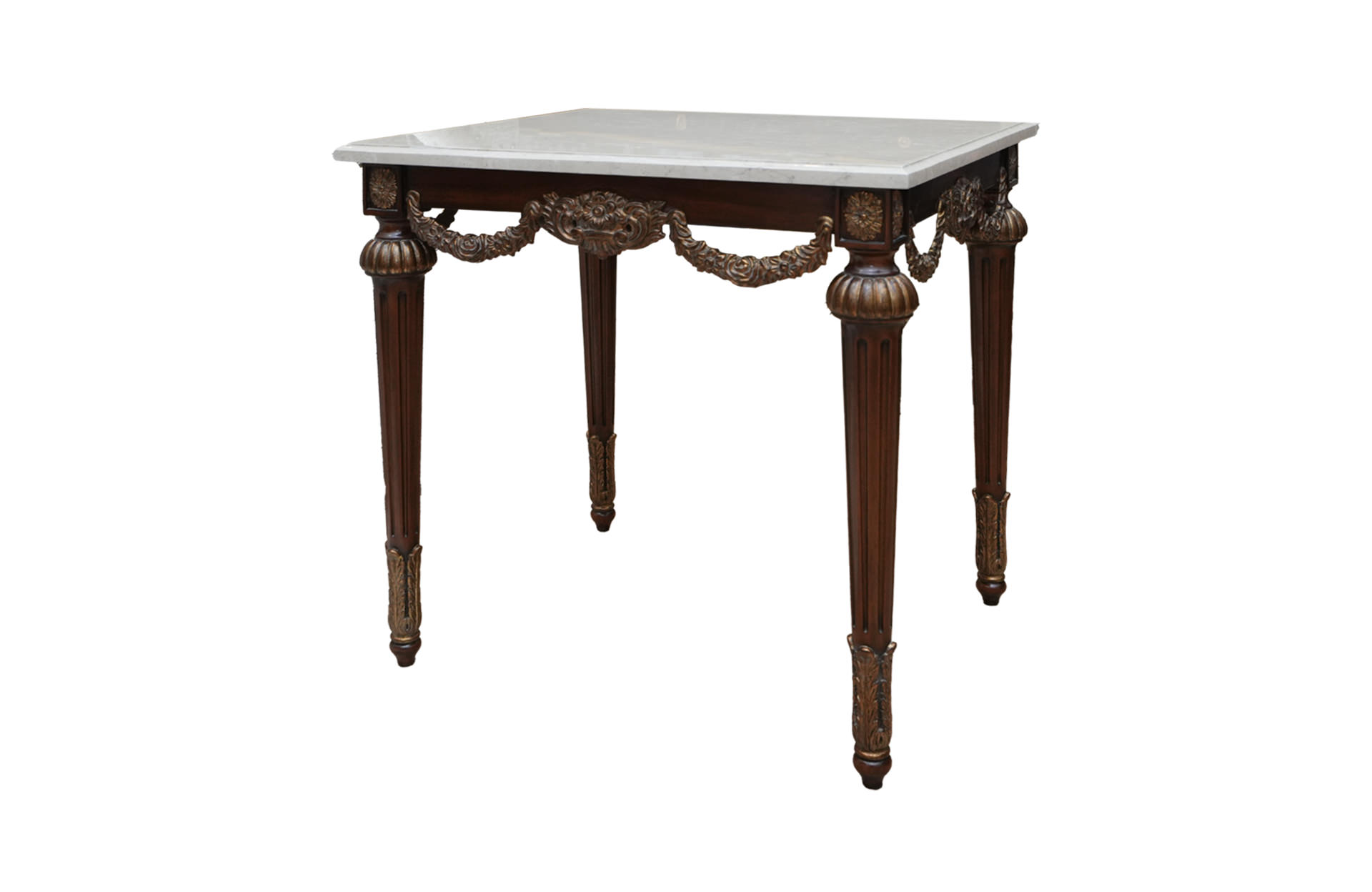 Home Decor Side Table Alimos, Marble Top 34927 Side View